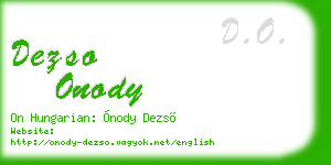 dezso onody business card