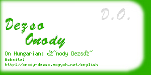 dezso onody business card